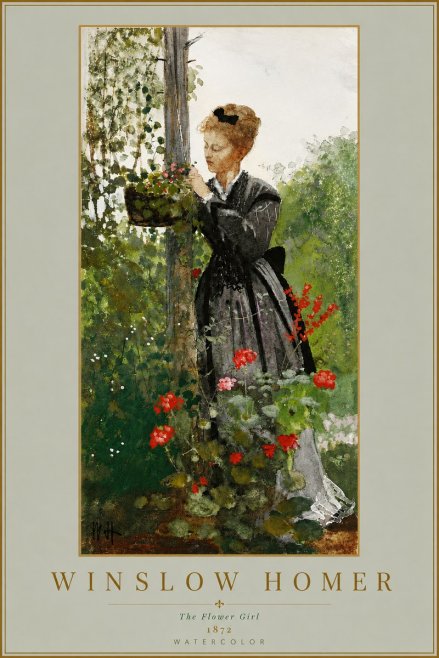 Winslow Homer The Flower Girl No5 - Affiche