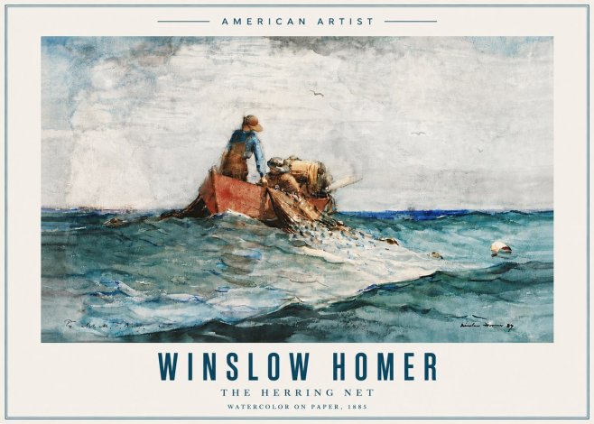 Winslow Homer The Herring Net II No6 - Affiche