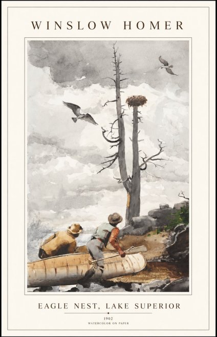 Winslow Homer Eagle Nest, Lake Superior No1 - Affiche