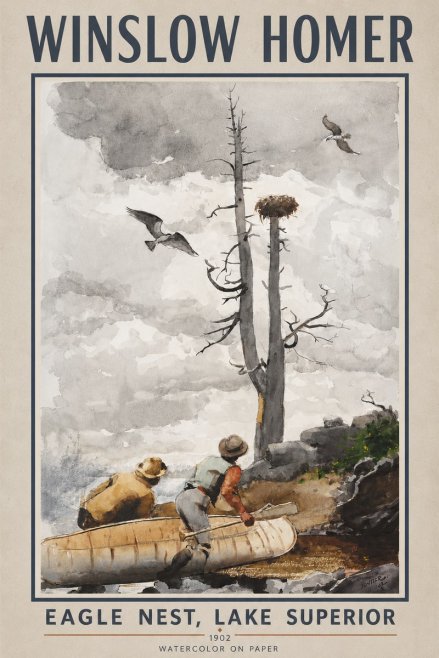 Winslow Homer Eagle Nest, Lake Superior No2 - Affiche