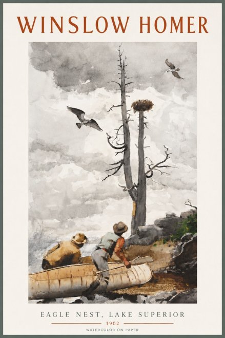 Winslow Homer Eagle Nest, Lake Superior No4 - Affiche