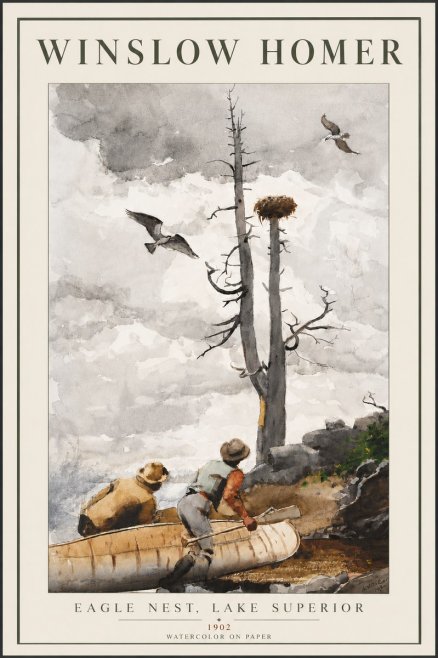 Winslow Homer Eagle Nest, Lake Superior No6 - Affiche