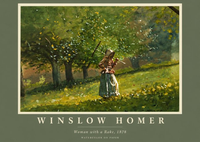 Winslow Homer Woman with a Rake, 1878 No5 - Affiche