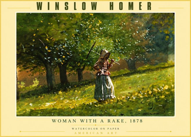 Winslow Homer Woman with a Rake, 1878 No6 - Affiche