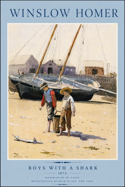 Winslow Homer Boys with a Shark No3 - Affiche