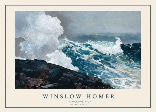 Winslow Homer Crashing Surf, 1896 No1 - Affiche
