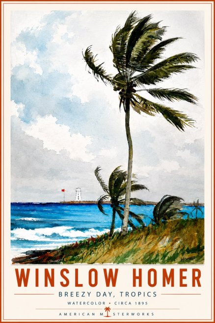 Winslow Homer Breezy Day, Tropics No6 - Affiche