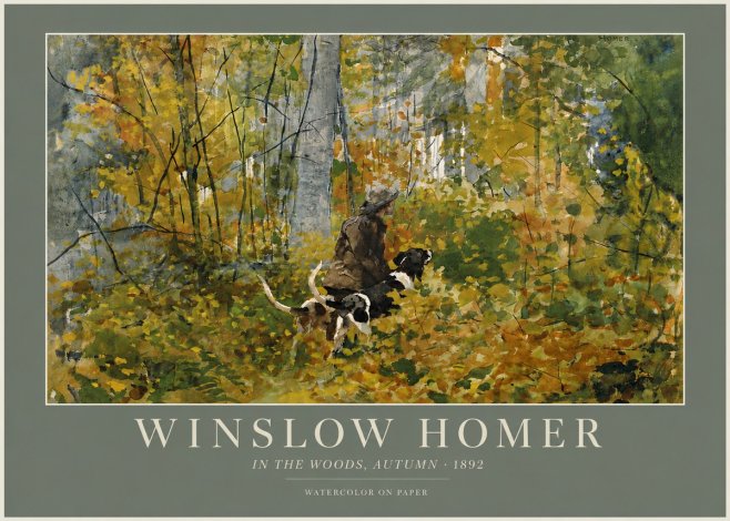 Winslow Homer In the Woods, Autumn No4 - Affiche