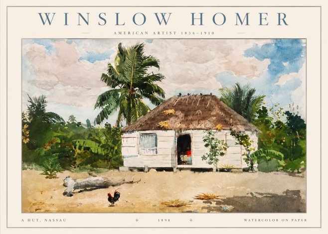 Winslow Homer A Hut, Nassau No2 - Affiche