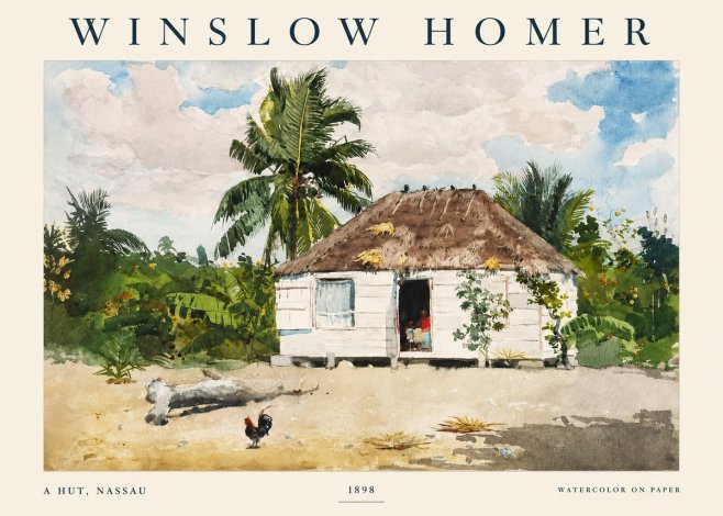Winslow Homer A Hut, Nassau No3 - Affiche
