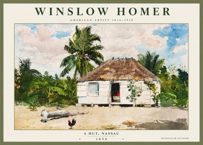 Winslow Homer A Hut, Nassau No4 - Affiche