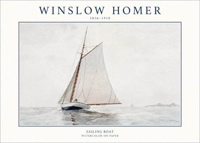 Winslow Homer Sailing Boat No1 - Affiche