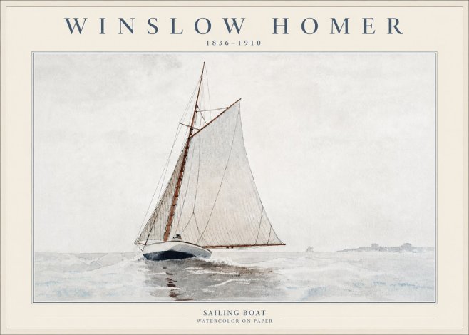 Winslow Homer Sailing Boat No2 - Affiche