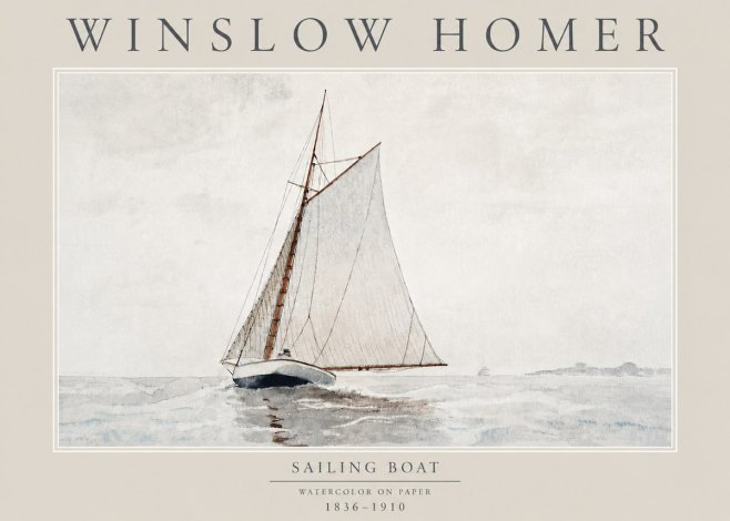 Winslow Homer Sailing Boat No4 - Affiche
