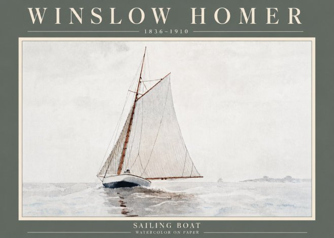 Winslow Homer Sailing Boat No5 - Affiche