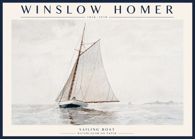 Winslow Homer Sailing Boat No6 - Affiche