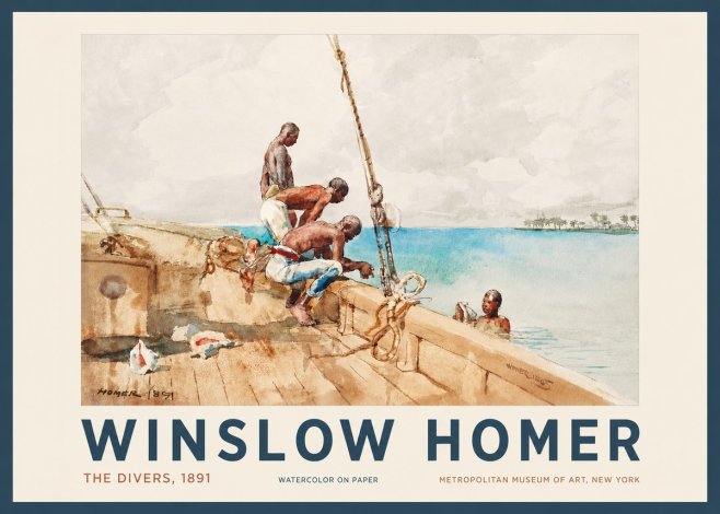 Winslow Homer The Divers (1891) No2 - Affiche