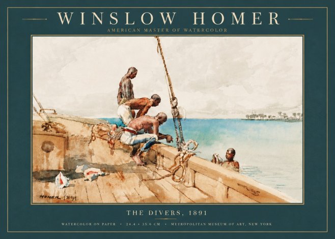 Winslow Homer The Divers (1891) No5 - Affiche