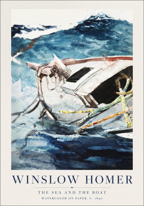 Winslow Homer The Sea and the Boat No1 - Affiche