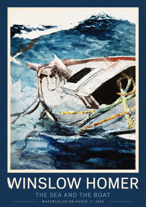 Winslow Homer The Sea and the Boat No2 - Affiche