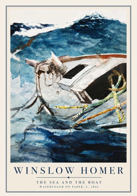 Winslow Homer The Sea and the Boat No5 - Affiche
