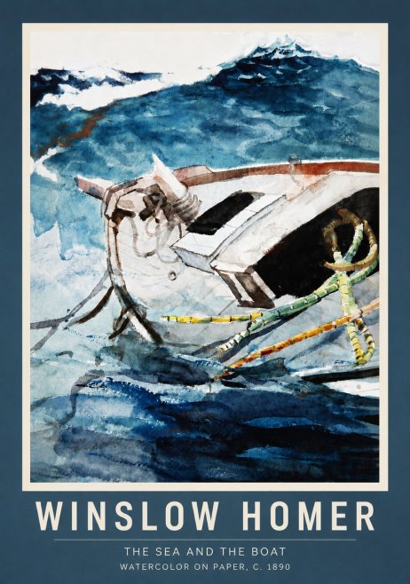 Winslow Homer The Sea and the Boat No6 - Affiche