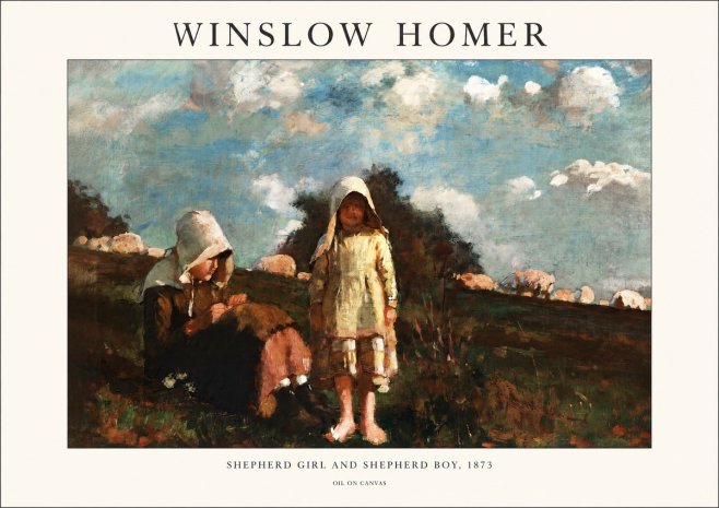 Winslow Homer Shepherd Girl and Shepherd Boy, 1873 No1 - Affiche