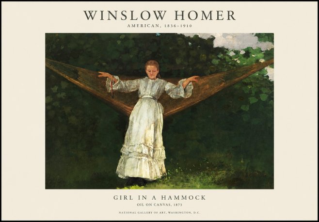 Winslow Homer Girl in a Hammock No1 - Affiche