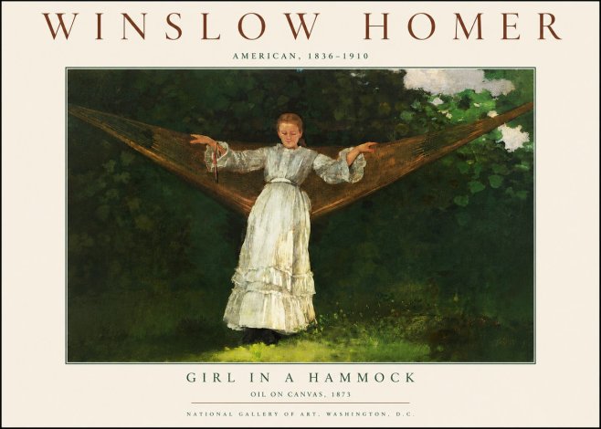 Winslow Homer Girl in a Hammock No3 - Affiche