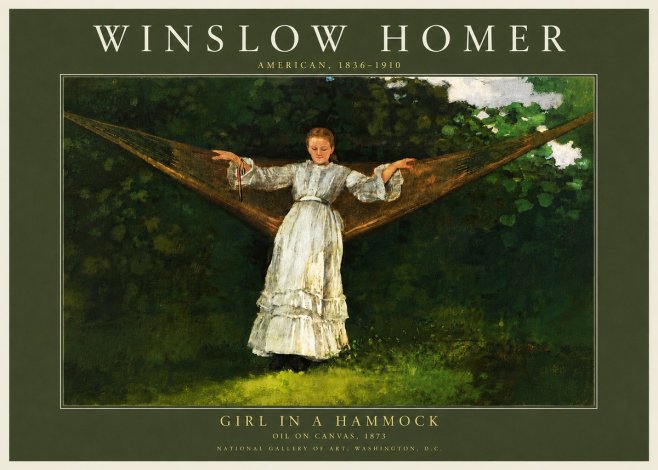 Winslow Homer Girl in a Hammock No5 - Affiche