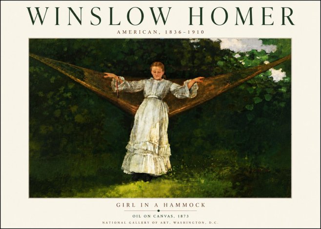 Winslow Homer Girl in a Hammock No6 - Affiche