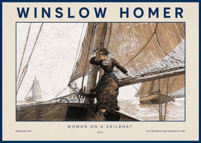 Winslow Homer Woman on a Sailboat No2 - Affiche