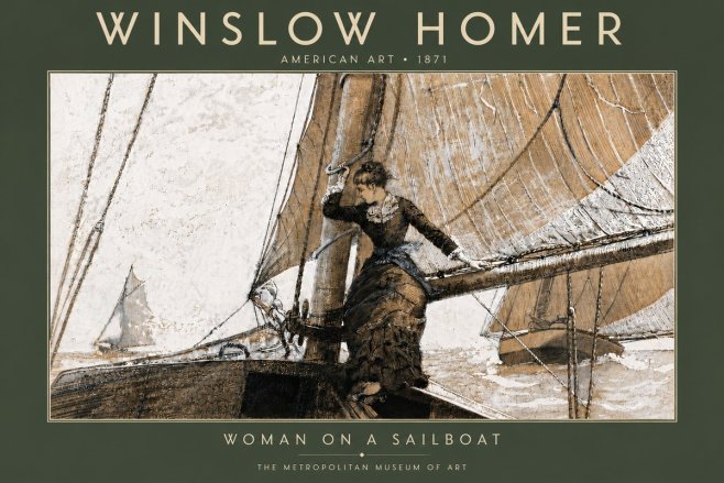 Winslow Homer Woman on a Sailboat No5 - Affiche