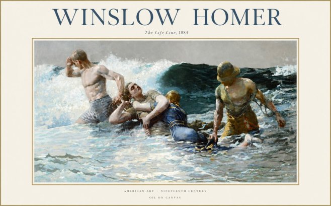 Winslow Homer The Life Line No1 - Affiche