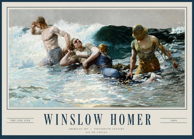 Winslow Homer The Life Line No2 - Affiche