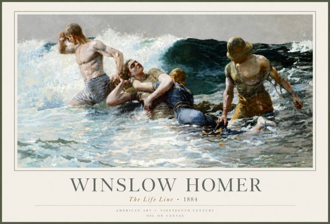 Winslow Homer The Life Line No3 - Affiche