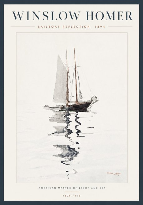 Winslow Homer Sailboat Reflection, 1894 No5 - Affiche