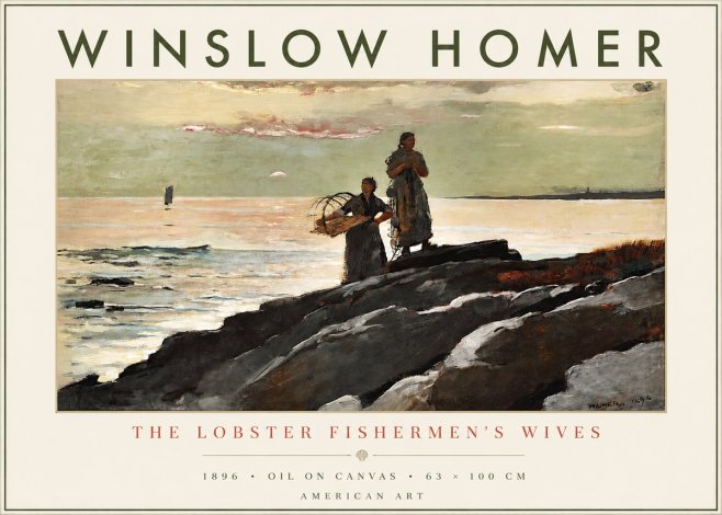 Winslow Homer The Lobster Fishermen's Wives No2 - Affiche