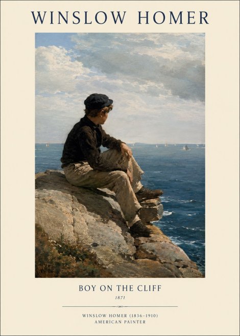 Winslow Homer Boy on the Cliff No1 - Affiche