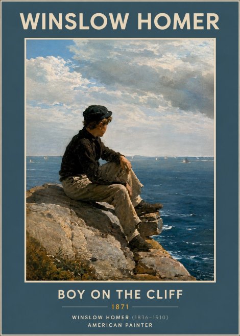 Winslow Homer Boy on the Cliff No2 - Affiche