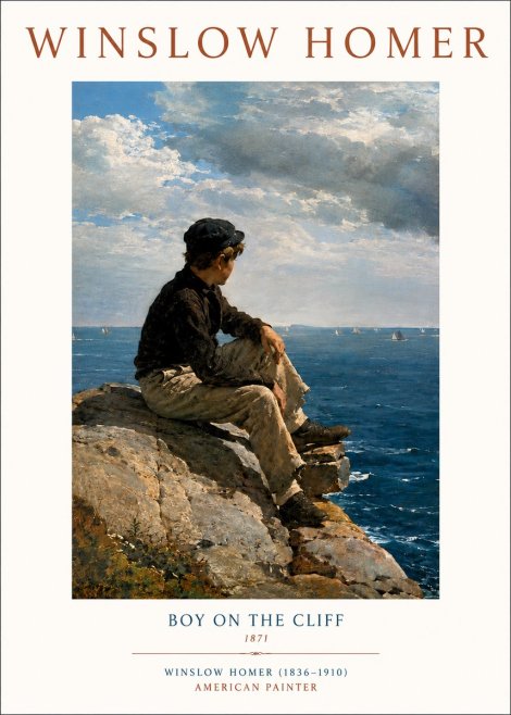 Winslow Homer Boy on the Cliff No3 - Affiche