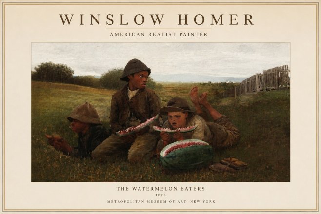 Winslow Homer The Watermelon Eaters No1 - Affiche