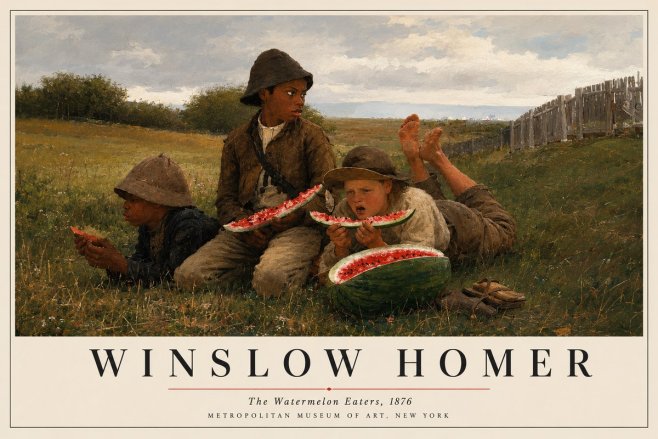 Winslow Homer The Watermelon Eaters No3 - Affiche