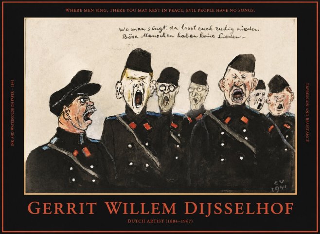 Gerrit Willem Dijsselhof Where Men Sing, There You May Rest in Peace; Evil People Have No Songs. No1 - Affiche