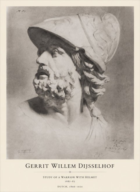 Gerrit Willem Dijsselhof Study of a Warrior with Helmet No1 - Affiche