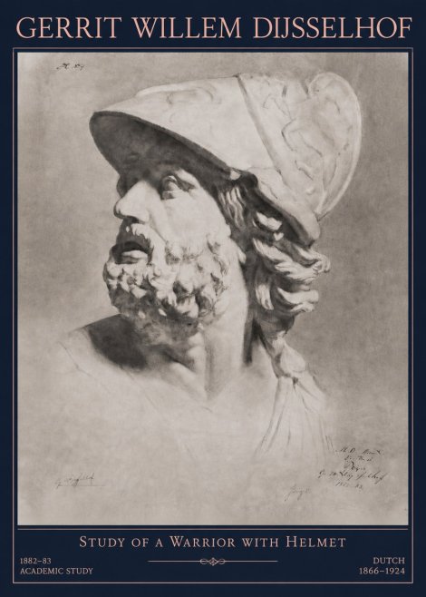 Gerrit Willem Dijsselhof Study of a Warrior with Helmet No3 - Affiche