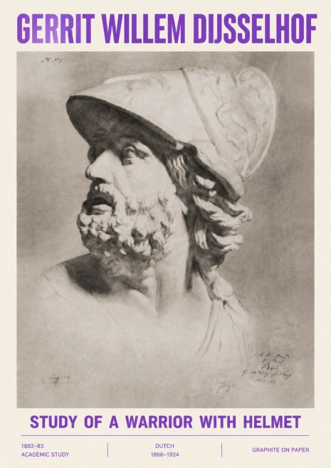 Gerrit Willem Dijsselhof Study of a Warrior with Helmet No4 - Affiche
