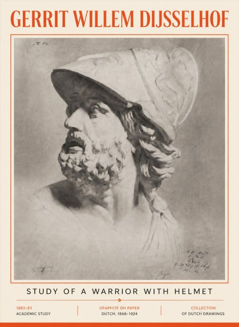 Gerrit Willem Dijsselhof Study of a Warrior with Helmet No5 - Affiche