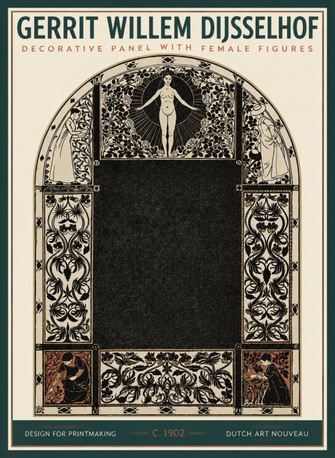 Gerrit Willem Dijsselhof Ornamental Composition with Figures No3 - Affiche