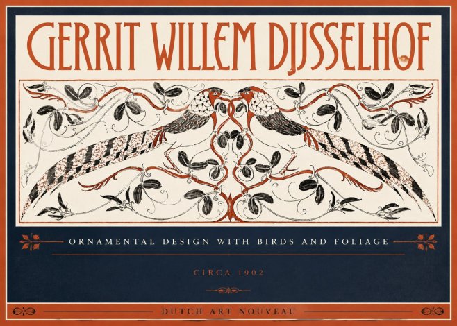 Gerrit Willem Dijsselhof Ornamental Design with Birds and Foliage No5 - Affiche